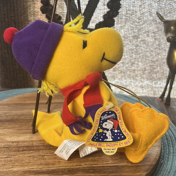 Peanuts Woodstock 7" Plush Bird Rattles Winter Hat Scarf Whitmans Rare NWT - Picture 5 of 9